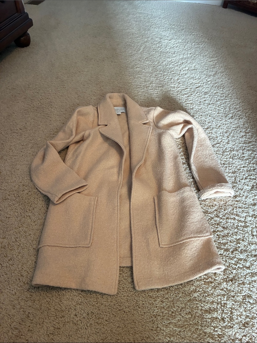 Rachel Zoe Women's Cream Bouclé Open-Front Coat